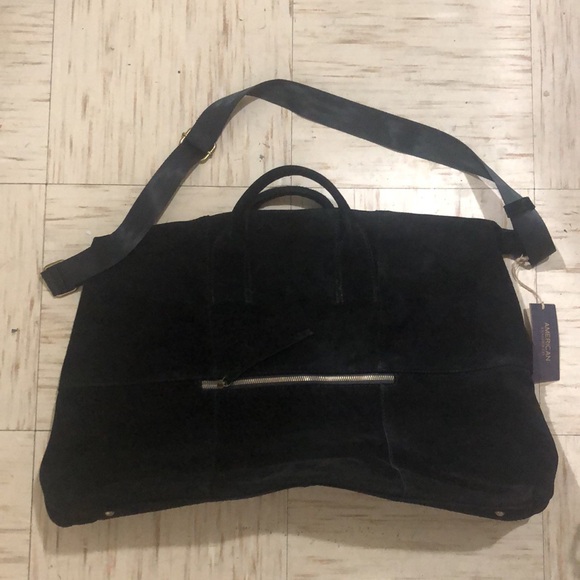 American Leather Co. Iris Suede Weekender-Black - Picture 5 of 11